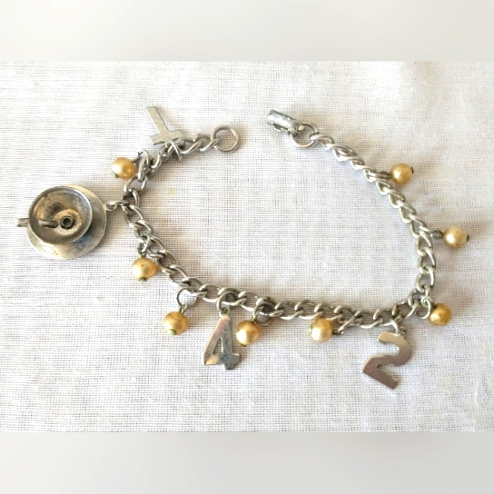 Vintage CORO Silverstone Charm Bracelet - 1960s